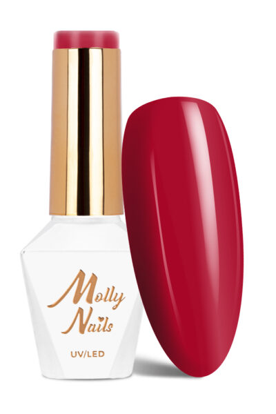Lakier hybrydowy LED/UV Gel Polish Molly Nails Glamour Women Nr 8 Red Carpet Hema/di-Hema free 8g