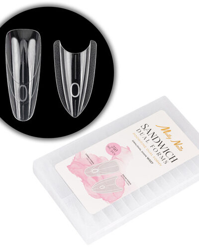 Podwójne kanapkowe dual formy do budowy paznokci Sandwich dual forms owal W557 MollyNails 240 szt